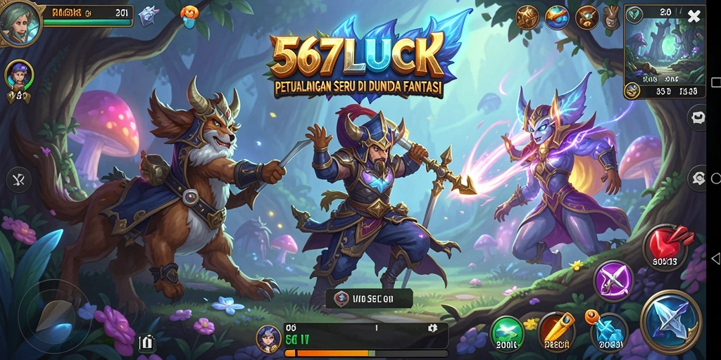 Screenshot gameplay 567LUCK menampilkan aksi petualangan seru dalam dunia fantasi.