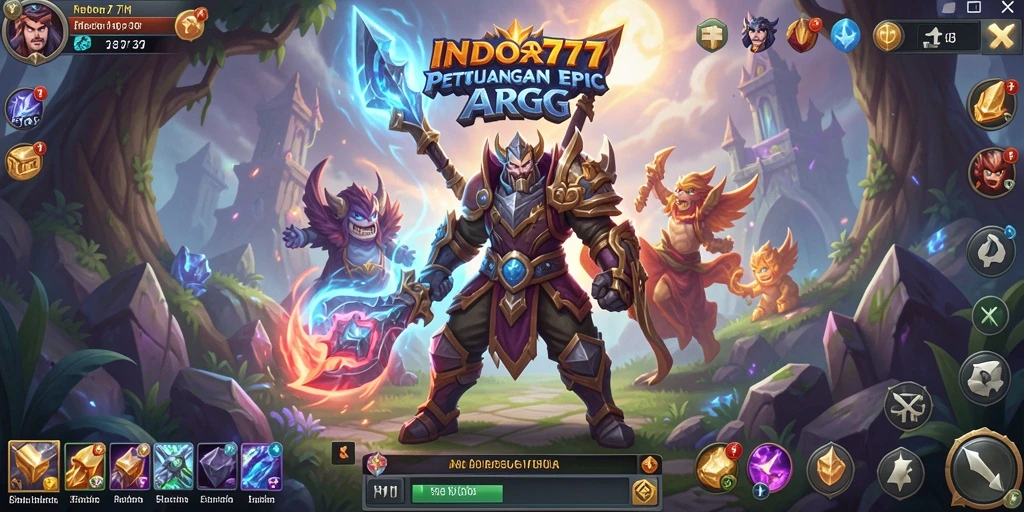 Tampilan dinamis pertempuran dalam permainan ARPG INDO777.