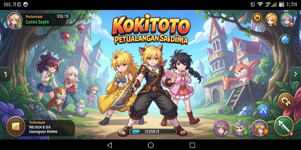 Tampilan menarik dari karakter dalam KOKITOTO saat bermain di dunia Anime.