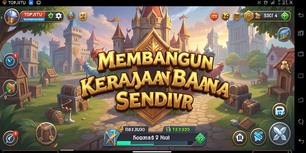 Tangkapan layar gameplay TOPJITU yang menunjukkan manajemen bisnis yang mendalam.